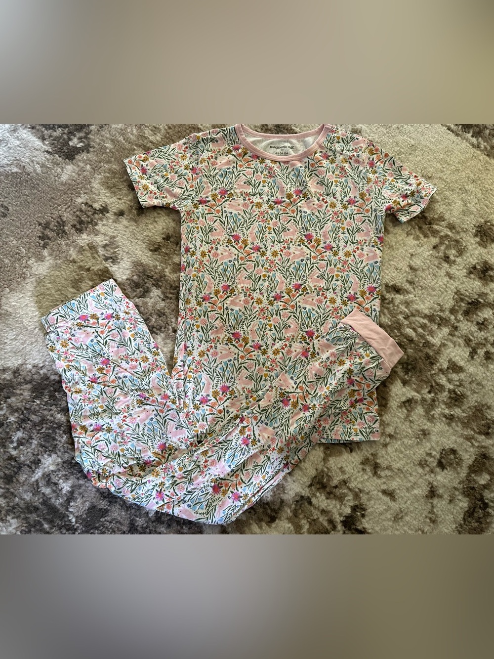 Magnetic Me Pink Floral Short Sleeve Pajama Set